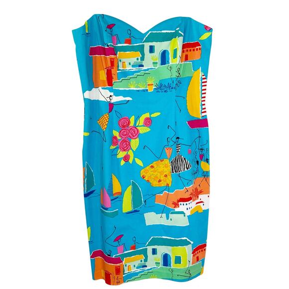 David Meister Dresses & Skirts - David Meister Strapless Mini Dress - Size 8 - Sailboat Floral